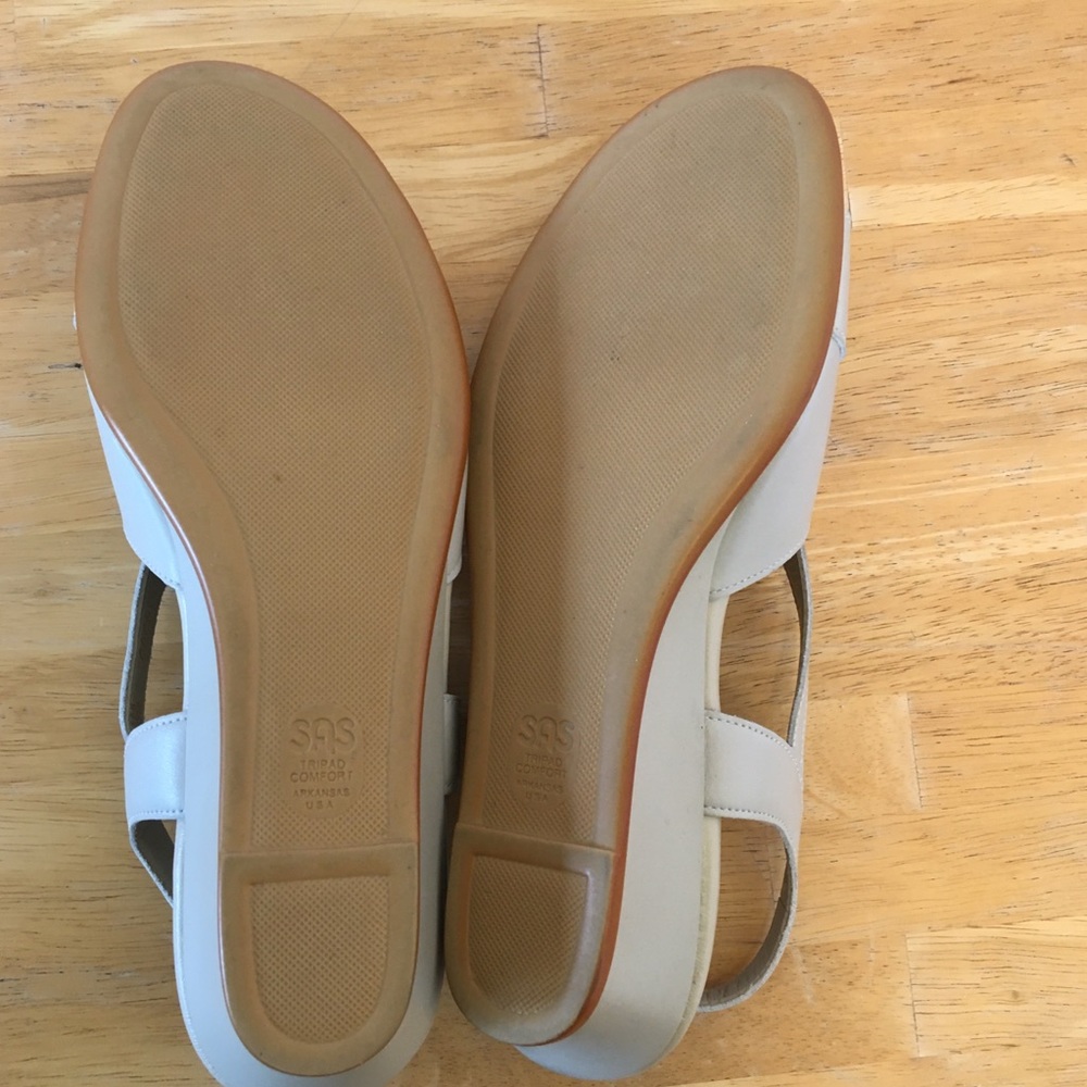 SAS Caress Low Wedge Summer Sandal Nude - Picture 7 of 8